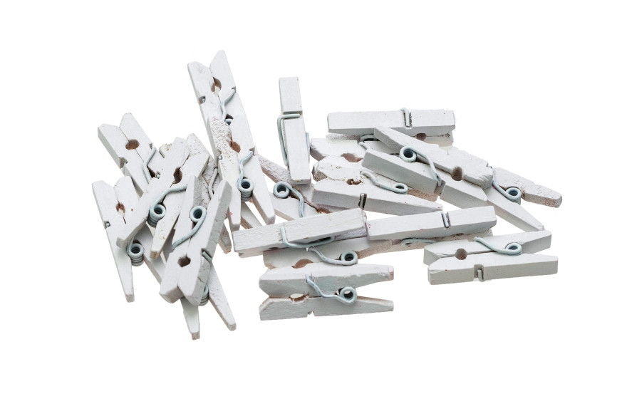 Klamerki ozdobne 2,5cm białe SPB25 Brewis